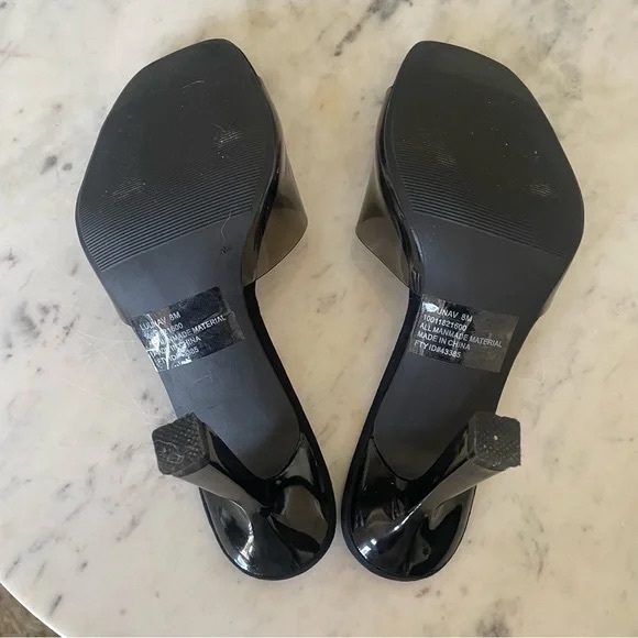 Wild Pair Black Vinyl Mules - Picture 8 of 8